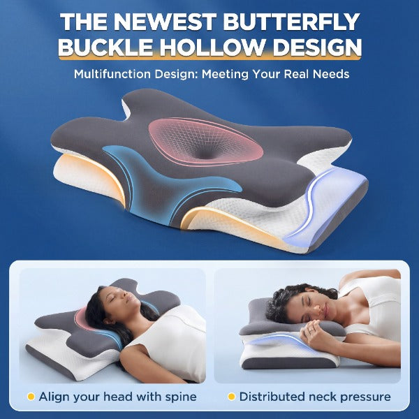 PostureProHub Cooling Memory Neck Pillow
